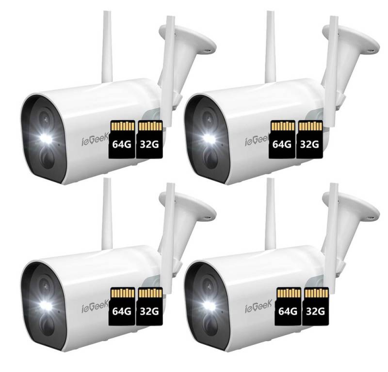 ieGeek Überwachungskamera 2K/3MP Überwachungskamera Aussen Akku WLAN Kabellose (Außenbereich Sicherheit, Baby Überwachung, Haustieren Überwachung, Innenbereich Sicherheit, Wild und Jagd, Überwachung, Außen/Innen IP Kamera Outdoor mit PIR Bewegungsmelder, 4-tlg., Farbnachtsicht, Funktioniert mit Alexa 2-Wege Audio, Benutzerdefinierten Bereich Lange Standby-Zeit) ieGeek Überwachungskamera 2K/3MP Überwachungskamera Aussen Akku WLAN Kabellose (Außenbereich Sicherheit, Baby Überwachung, Haustieren Überwachung, Innenbereich Sicherheit, Wild und Jagd, Überwachung, Außen/Innen IP Kamera Outdoor mit PIR Bewegungsmelder, 4-tlg., Farbnachtsicht, Funktioniert mit Alexa 2-Wege Audio, Benutzerdefinierten Bereich Lange Standby-Zeit) von ieGeek