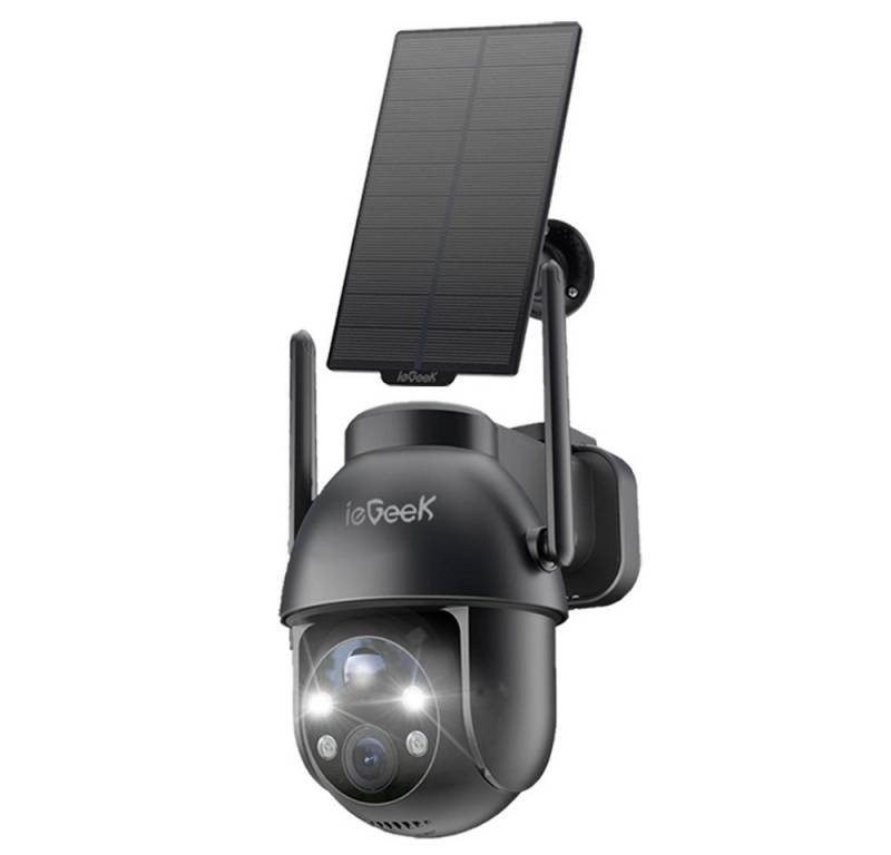 ieGeek Überwachungskamera 2K 3MP HD Überwachungskamera Aussen Solar 360° PTZ (Aussen, Außenbereich, Kabellose Überwachungskamera mit Solarpanel 2-Wege-Audio, 2.4GHz WLAN Kamera mit PIR Bewegungsmelder Farb-Nachtsicht, 3 Alarmmodi Präzise Einrichtung von Überwachungsbereichen) von ieGeek
