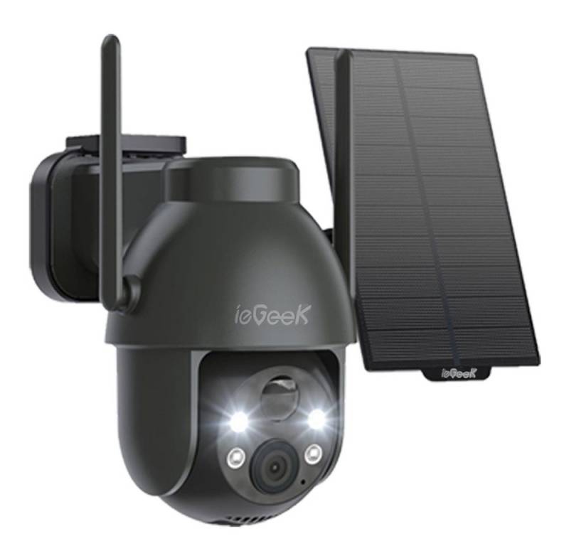 ieGeek Überwachungskamera 2K 3MP Überwachungskamera Aussen Akku Solar 360° PTZ WLAN Kamera (Aussen, Außenbereich, Außen, außen/innen, Überwachung Außen mit Solarpanel PIR Bewegungsmelder Farb-Nachtsicht, 2.4GHz WLAN Kamera Zwei-Wege-Audio kompatibel Alexa, 4 Facher Digitalzoom 3 Alarmmodi 4dBi Antenne) von ieGeek