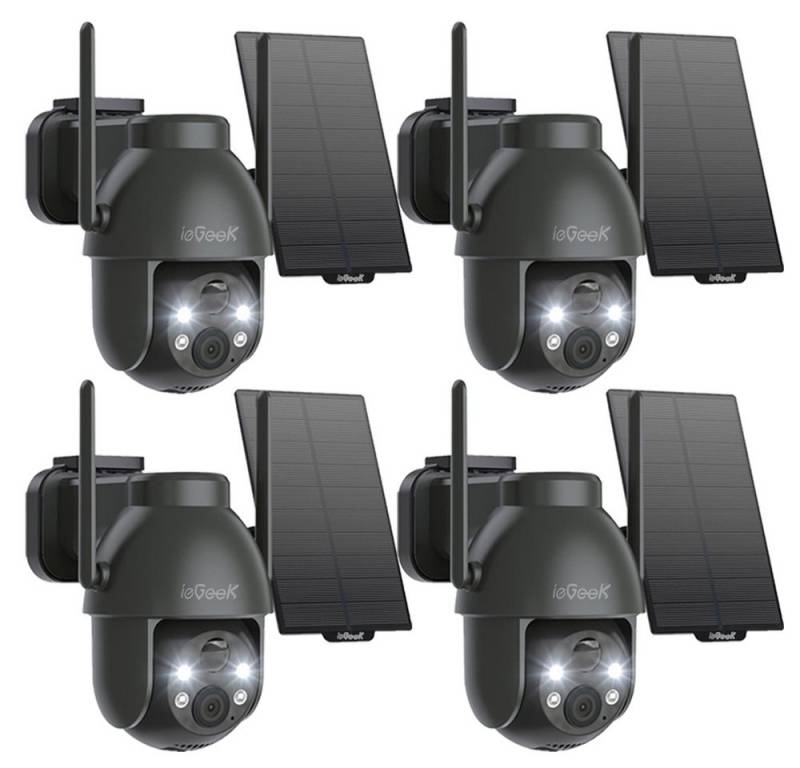 ieGeek Überwachungskamera 2K 3MP Überwachungskamera Aussen Akku Solar 360° PTZ WLAN Kamera (Aussen, Außenbereich, Außen, außen/innen, Überwachung Außen mit Solarpanel PIR Bewegungsmelder Farb-Nachtsicht, 2.4GHz WLAN Kamera Zwei-Wege-Audio kompatibel Alexa, 4 Facher Digitalzoom 3 Alarmmodi 4dBi Antenne) von ieGeek