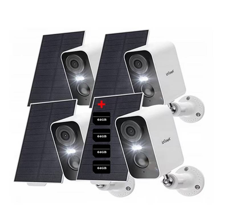 ieGeek Überwachungskamera 2K Überwachungskamera Aussen Akku Solar WLAN mit Bunte Nachtsicht PIR (Außenbereich Aussen Außen, 2K WiFi Wireless FHD Nachtsicht 5200 mAh Akku mit Solarpanel, WiFi Kamera Outdoor mit PIR Bewegungsmelder,2-Wege-Audio, Spotlights, Unterstützung PIR-Personenerkennung Cloud/TF Karte Storage) von ieGeek