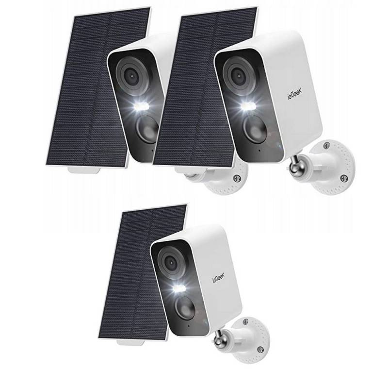 ieGeek Überwachungskamera 2K Überwachungskamera Aussen Akku Solar WLAN mit Bunte Nachtsicht PIR (Außenbereich Aussen Außen, 2K WiFi Wireless FHD Nachtsicht 5200 mAh Akku mit Solarpanel, WiFi Kamera Outdoor mit PIR Bewegungsmelder,2-Wege-Audio, Spotlights, Unterstützung PIR-Personenerkennung Cloud/TF Karte Storage) von ieGeek