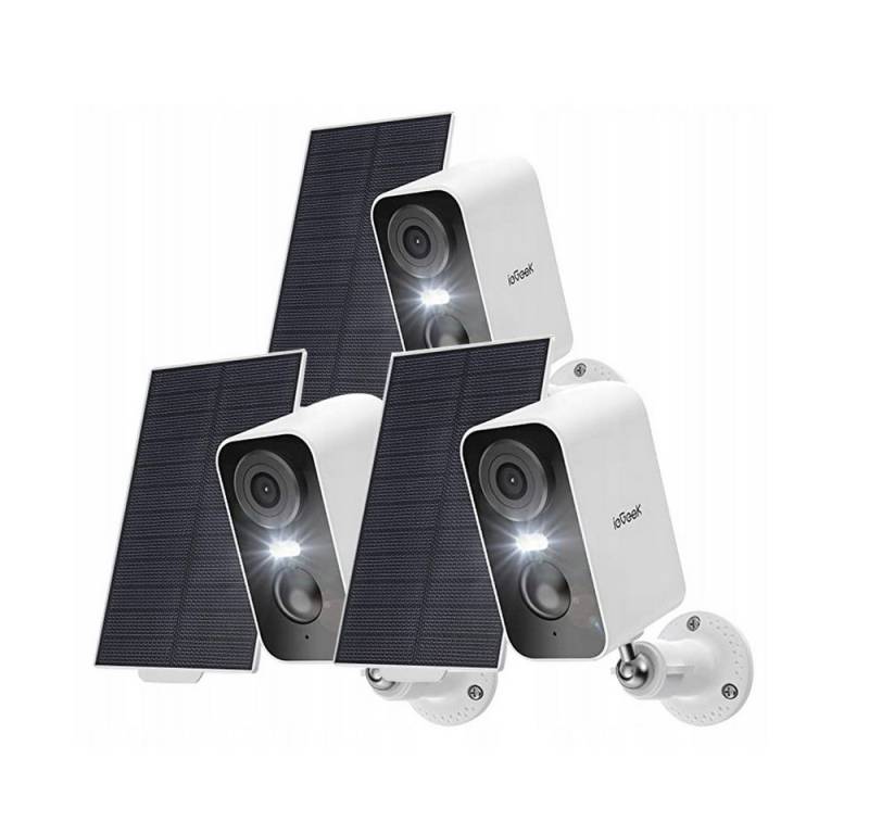 ieGeek Überwachungskamera 2K Überwachungskamera Aussen Akku Solar WLAN mit Bunte Nachtsicht PIR (Außenbereich Aussen Außen, 2K WiFi Wireless FHD Nachtsicht 5200 mAh Akku mit Solarpanel, WiFi Kamera Outdoor mit PIR Bewegungsmelder,2-Wege-Audio, Spotlights, Unterstützung PIR-Personenerkennung Cloud/TF Karte Storage) von ieGeek