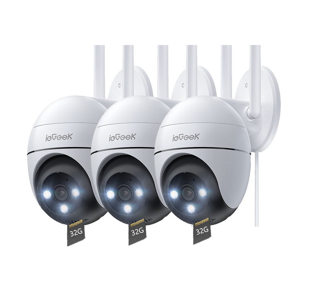 ieGeek Überwachungskamera 3 Stück PTZ Überwachungskamera Aussen WLAN Dome IP Kamera Outdoor (Aussen, AuBenbereich, außen, Automatische Verfolgung 30m Nachtsicht in Farbe 2-Wege-Audio, TF-Kartenslot Bewegungserkennung Mensch Bewegungsmelder, 24/7 Aufnahme,& Ton und Lichtalarm) ieGeek Überwachungskamera 3 Stück PTZ Überwachungskamera Aussen WLAN Dome IP Kamera Outdoor (Aussen, AuBenbereich, außen, Automatische Verfolgung 30m Nachtsicht in Farbe 2-Wege-Audio, TF-Kartenslot Bewegungserkennung Mensch Bewegungsmelder, 24/7 Aufnahme,& Ton und Lichtalarm) von ieGeek