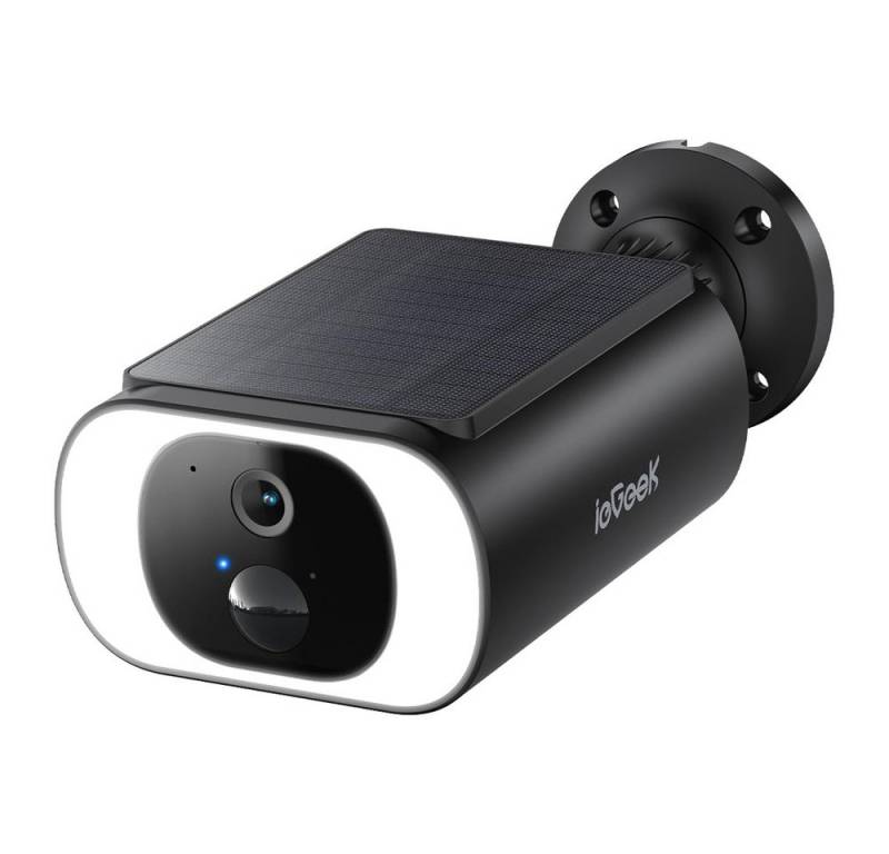 ieGeek Überwachungskamera Überwachungskamera Aussen Akku 2K Kamera Überwachung Solar (Aussen Außenbereich, Schnellinstallation ohne Verkabelung, 6W Hochleistungs-Panel, AI intelligente Erkennung, Stabiler Betrieb rund um die Uhr, 200 Lumen hell Füllung Licht,4x digitaler Zoom,10 M deutlich sichtbar) von ieGeek