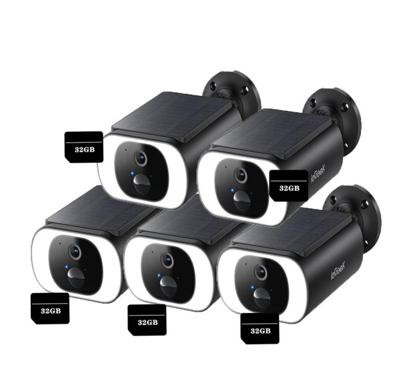 ieGeek Überwachungskamera Überwachungskamera aussen akku 2K Kamera WiFi 6 Solarstromversorgung (Aussen Außenbereich, Integriertes Mikrofon, Eingebaute Lautsprecher, H.265 Kompression, 200 Lumen -Ringlicht, 7-tlg., Hohe Erfolgsrate -Paarung, 5000mah Lithiumbatterie, IP65 Schutz) von ieGeek