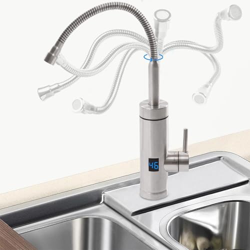Elektrischer Wasserhahn mit Durchlauferhitzer 220 V für Küche, Garten, Bad, Wohnwagen, Camping, Smart Heater, Wasserhahn mit Durchlauferhitzer, Warmwasserboiler von ieLsngai