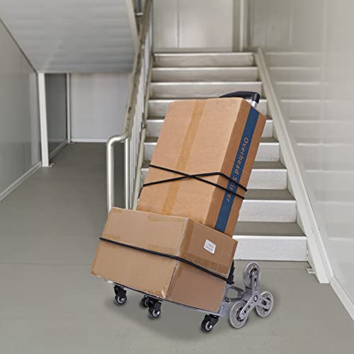 Stufen-Sackkarre, Aluminium Treppensteiger Handwagen Faltbarer, Aluminium Treppenwagen 10 R der mit elastischem Seil, Schwarze Segeltuchtasche von ieLsngai
