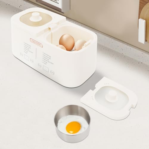 ieLsngai Eierkocher Eierkocher 8 Eier 550W, 6 Arten von Kochmodi für Eier, Fortkochstufe, Lebensmittelgrade Silikon, mit automatischer Abschaltfunktion von ieLsngai