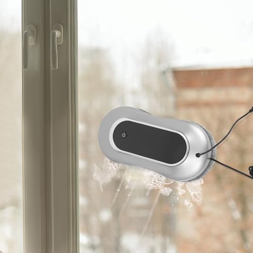 ieLsngai Fensterputzroboter 3200pa, Fensterreiniger Elektrisch mit Automatische Doppel-Sprühfunktion, Elektrischer Fensterputzer Fernbedienung mit 70ML Tank, 10x Lappen, Sicherheitssystem von ieLsngai