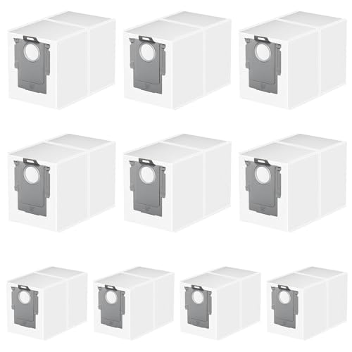 10 Stück Staubbeutel für Roborock S8+ S8 Pro Ultra S8 Maxv ultra S7 MaxV Ultra S7 Pro Ultra Q7+ Q7 Max+ T8 Q5+ G10S PRO Q7 Max+ Q8 Max+ Staubsauger Absaugstation, 3L großer Kapazität Staubsaugerbeutel von iecolike