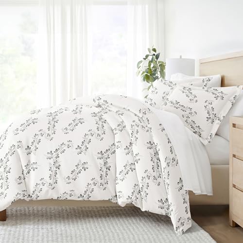 Linen Market 3-teiliges Bettbezug-Set, King Size, Spring Vines Grey von Linen Market