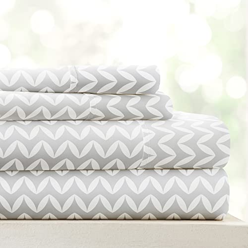 Linen Market 4-teiliges Bettlaken-Set, Gemustert, Queensize, Puffed Chevron Grey von Linen Market