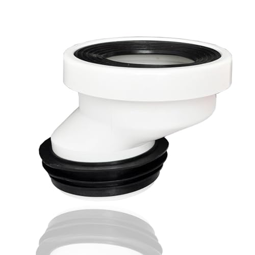 Ieron 5 cm Versetztes WC-Anschlussrohr - Kunststoff, Exzentrisch, Abgewinkelt, Starr - Rohrdüse, Abfluss, Gerader Exzenter, Anschlussarmatur von Ieron