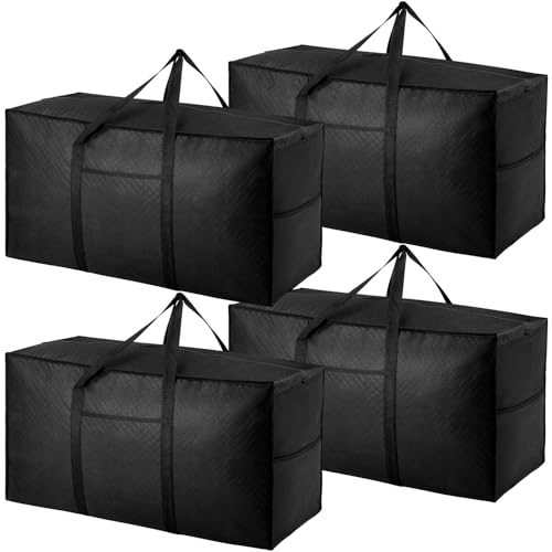 4er-Pack 120L Extra Große Starke Umzugsboxen mit Deckel, Schwerlast-Aufbewahrungstaschen mit Reißverschluss, Tragetasche für Reisen, Bettdecken, Kleidung, Unterbettaufbewahrung 4er-Pack 120L Extra Große Starke Umzugsboxen mit Deckel, Schwerlast-Aufbewahrungstaschen mit Reißverschluss, Tragetasche für Reisen, Bettdecken, Kleidung, Unterbettaufbewahrung von iespell