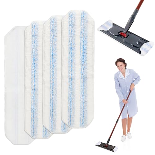 4 Stück Mikrofaser Wischpads Ersatz Kompatibel mit Vileda H2Pro & O-Cedar, Waschbar & Wiederverwendbar Flachmopp-Wischpads, Bodenwischer Ersatzbezug für alle Hartböden von iewrtcin