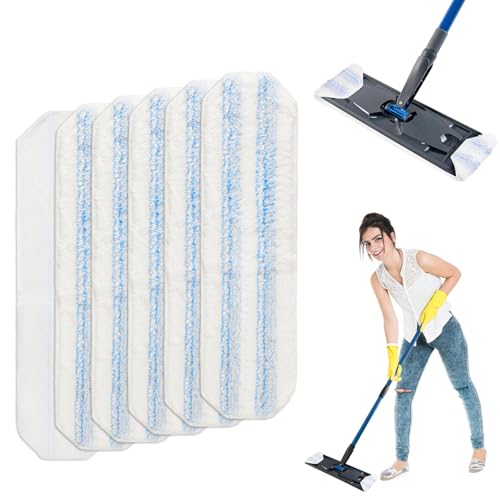 6 Stück Mikrofaser Wischpads Ersatz Kompatibel mit Vileda H2Pro & O-Cedar, Waschbar & Wiederverwendbar Flachmopp-Wischpads, Bodenwischer Ersatzbezug für alle Hartböden von iewrtcin