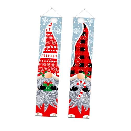 ifundom 1 Paar Weihnachtsmann Couplets türvorhang Vintage-Flaggen-Banner GNOME haustür dekor Party-Wimpelbanner Türbanner für Weihnachten tür Dekoration Weihnachtsdekorationen schmücken von ifundom