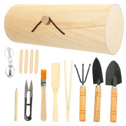 ifundom 1 Satz Gartenwerkzeug-Set Bausatz Bonsai Anlage Mini Gartenset im Freien Gartenhandwerkzeugsatz Gartenwerkzeugkit Zubehör für Gartengeräte Kleines Gartenwerkzeug Gartenzubehör Holz von ifundom