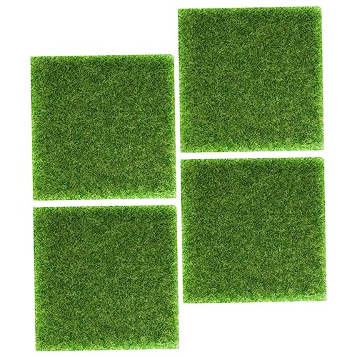 ifundom 1 Satz Simulierte Rasendekoration Falsches Gras Künstlicher Grasteppich Gefälschte Grasmatte Kunstgras Artificial Grass Nachgemachtes Gras Rasenmatten-Modell Plastik Green 4 Stück von ifundom