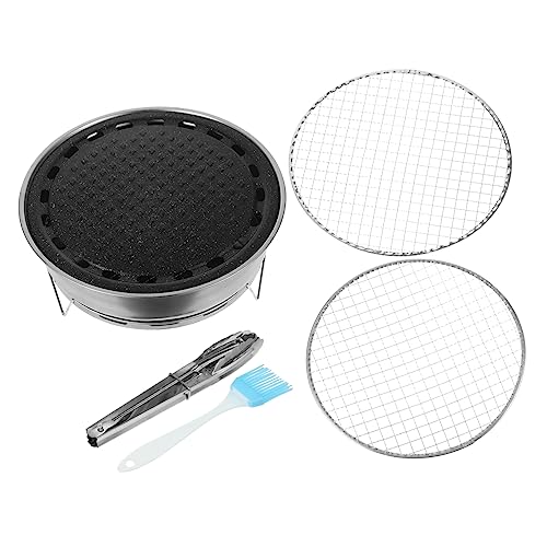 ifundom 1 Satz Tragbarer Holzkohle Tischgrill Set Teilig Outdoor Bbq Grill mit Antihaft Oberfläche für Camping und Gartenpartys Leicht zu Reinigen und Einfach zu Transportieren von ifundom