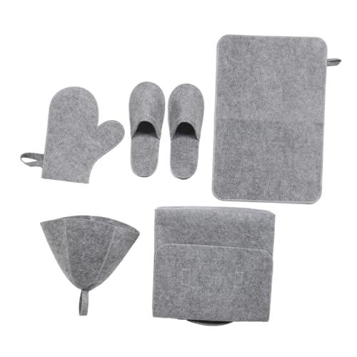 ifundom 1satz Sauna Set Aus Filz Teiliges Set Mit Haube Handtüchern Kissen Und Handschuhen Für Damen Und Herren Strapazierfähiges Wasserabsorbierendes Zubehör Für Sauna Und Bad von ifundom