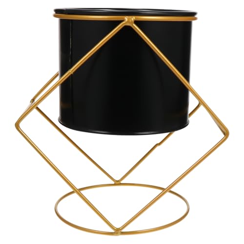 ifundom 1 Stück Blumenrahmen im nordischen Stil Gartentöpfe u Pflanzgefäß mit Ständer Sukkulenter Blumentopf Halter Topfpflanzer zimmerpflanzen Blumenregal Pflanzregal Eisen Schwarz von ifundom