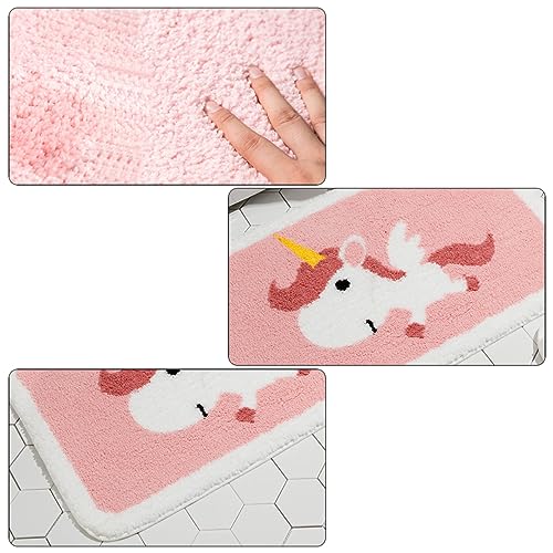 ifundom 1 Stück Einhorn Bodenmatten Teppiche Für Den Innenbereich Waschbare Matten Badezimmer Waschbare Fußmatte Innenbereich Wasserbodenmatte Saugfähige Vordertürmatte von ifundom