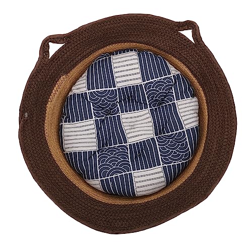 ifundom 1stück Rattan Katzenbett Halboffenes Bequemes Schlafnest Für Katzen Atmungsaktives Design Für Sommer Kissen Für Jahreszeiten von ifundom