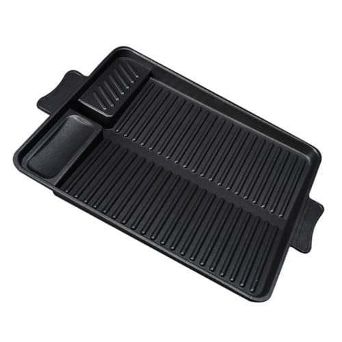ifundom 1 Stück Rechteckige Auflaufform Tablett Wohnung Kochen Grill Im Freien Platte Pizza Auflaufform Aus Metall Topf Aus Aluminiumlegierung Black von ifundom