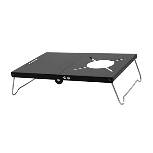 ifundom 1 Stück Tragbarer Grilltisch Tisch im Freien Picknicktisch Campingtisch klappbar klapptisch Lagertisch Faltbare Tabelle Leichter Campingtisch Rostfreier Schwarz von ifundom