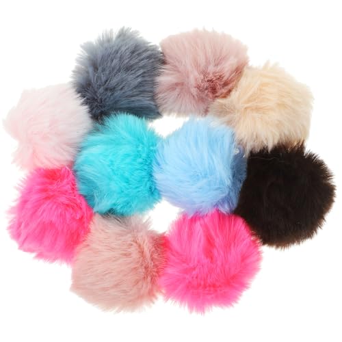 ifundom 10 Stück Teiliges Katzenspielzeug Pom Pom Bälle Bunte Leichte Plüschbälle für Kätzchen Interaktives zur Aktivitätsförderung und Basteldekorationen Zufällige Farbe Zufällige Farbe von ifundom