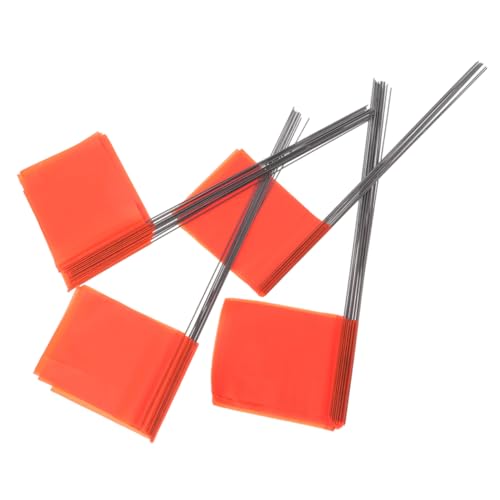 ifundom 100 Stück Markierungsfahnen aus Stahldraht und PVC Langlebige Bewässerungsflaggen für Garten und Baustelle Leuchtend Orange Wetterbeständig und Formstabil von ifundom