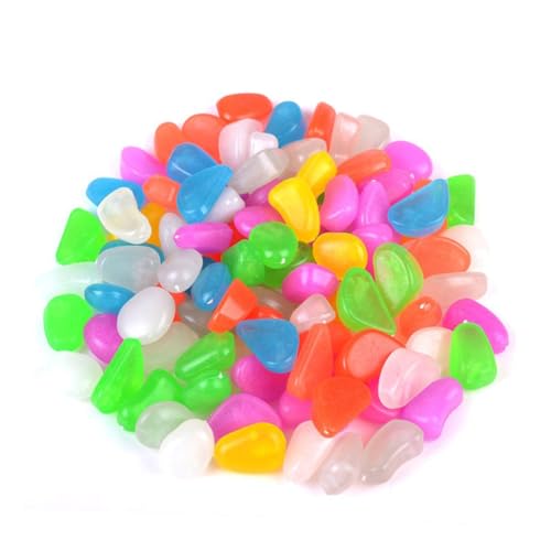 ifundom 100 Stück Teiliges Leuchtender Kieselsteine für Aquarium und Garten Fluoreszierende Dekosteine Handgefertigte Mehrfarbige Pebble Stones Nachtleuchtend nach Sonnenlicht für Teich ifundom 100 Stück Teiliges Leuchtender Kieselsteine für Aquarium und Garten Fluoreszierende Dekosteine Handgefertigte Mehrfarbige Pebble Stones Nachtleuchtend nach Sonnenlicht für Teich von ifundom