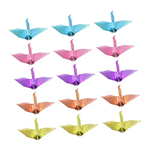 ifundom 100st Papierkran Faltkran Aus Papier Kranich-Girlande Aus Papier Origami-mischfarben Vorgefaltete Origami-kraniche Papier Tischgirlande Gefaltet Handgemacht Origami-Papier Mischen von ifundom