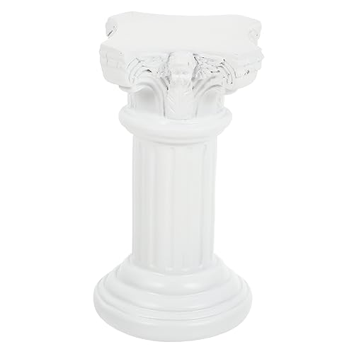 ifundom 1stk Skulptur Ornamente Urne Blumenhalter Dekorative Säulen Griechischer Säulendekor Römischer Säulenpflanzenständer Römische Säulenstatuen Mini-Figur Vase Hochzeit Weiß Kunstharz von ifundom