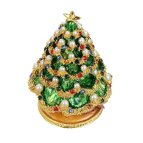 ifundom 1stk Weihnachtsbaum Schmuckschatulle Weihnachts-sammelfigur Halskettentablett Bastelkoffer-Organizer Waschtischablage Für Das Badezimmer Zinn-Legierung Ornamente Esstisch Fräulein von ifundom