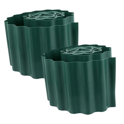 ifundom 2 Rollen Kunststoff Rasenkante Flexibles Gartenzaun für Blumenbeete und Einfache Installation Dekorative Umrandung für Garten von ifundom