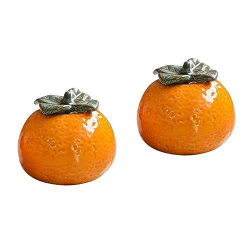 ifundom 2stücke Keramischer Teedose Im Orange-Design Luftdicht Verschlossen Für Tee Snacks Und Dekoration Geschenkidee Für von ifundom