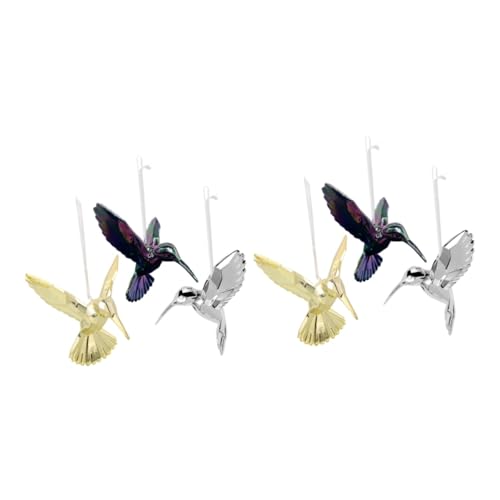ifundom 2 Sätze Hängende Hummingbird Ornamente Farbige Acryl Vogel Dekoration Für Fenster Garten Projekte Lebensnahe Und Kreative Deko Für Zuhause 3 Stück * 2 von ifundom
