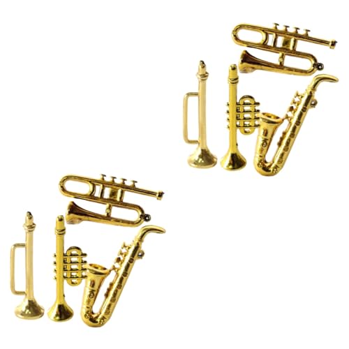ifundom 8stücke Miniatur Musikinstrumente Dollhouse Dekoration Klassische Instrumente Saxophon Trompete Posaune Horn Für Zubehör Kreative Und Details von ifundom