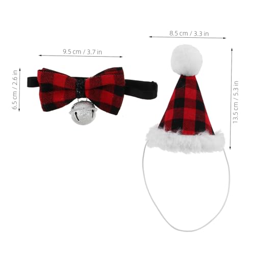 ifundom 2 Sätze Weihnachts-pet-Party-Hut und Kariertes Schleifenband Festliche Hund Katzenkostüm-Accessoires Verstellbare Haustier-hüte mit Fliege für Kleine Hunde und Katzen für ifundom 2 Sätze Weihnachts-pet-Party-Hut und Kariertes Schleifenband Festliche Hund Katzenkostüm-Accessoires Verstellbare Haustier-hüte mit Fliege für Kleine Hunde und Katzen für von ifundom