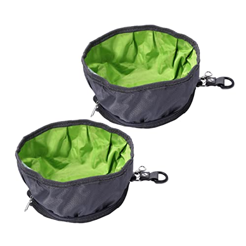 ifundom 2 Stück Faltbarer Wasserdichter Hundenapf für Reisen und Outdoor Tragbar mit Praktischem Haken als Futter und Wassernapf für Camping und Wanderungen von ifundom