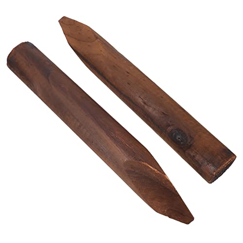 ifundom 2 Stück Garten Holzpfähle für und Blumenbeetbegrenzung Dekorative Holzsteher für Gartenzaun Durchmesser Wetterfest für Garten und Außenbereich von ifundom