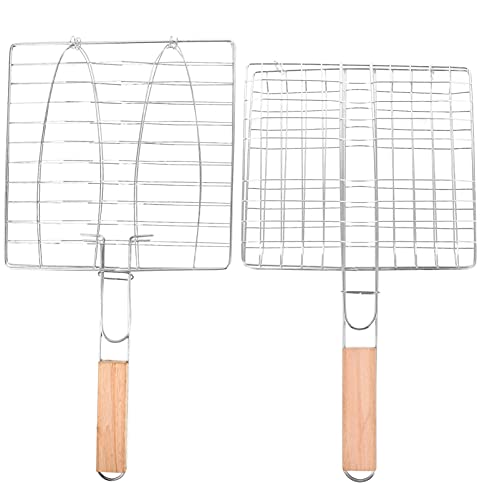 ifundom 2 Stück Gegrilltes Fischnetz Korb Fischgrillkörbe für den Außengrill Grillrost Fischgrillgestell für Grill Fischregal zum Grillen Grillnetz BBQ Grill Net Grill-Fischgestell hölzern ifundom 2 Stück Gegrilltes Fischnetz Korb Fischgrillkörbe für den Außengrill Grillrost Fischgrillgestell für Grill Fischregal zum Grillen Grillnetz BBQ Grill Net Grill-Fischgestell hölzern von ifundom