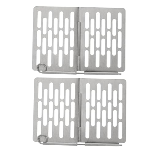 ifundom 2 Stück Grill Tablett Gestell Holzkohle Metallgitter Silver Rostfreier Stahl von ifundom