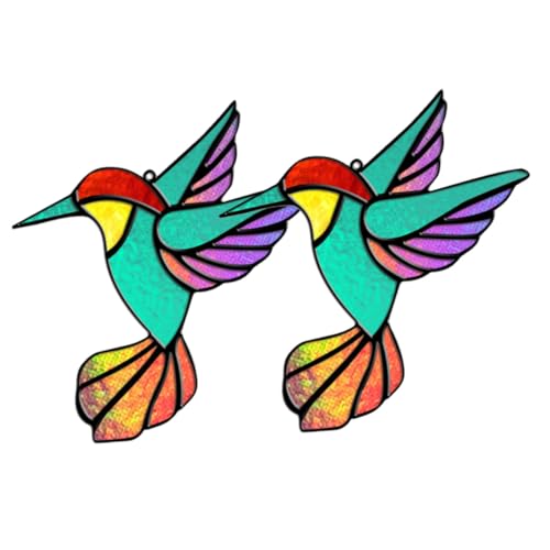 ifundom 2 Stücke Hummingbird Glas Fenster Behänge Für Decor Leichte Tier von ifundom