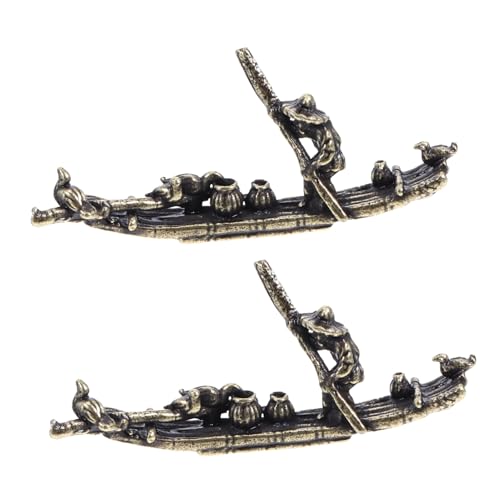 ifundom 2 Stück Miniatur Boot Figurine Messing für Mikrolandschaften Fischerboot Dekoration für Tisch Bonsai und Kreative Wohnräume Kunstvolles Accessoire für DIY Projekte von ifundom