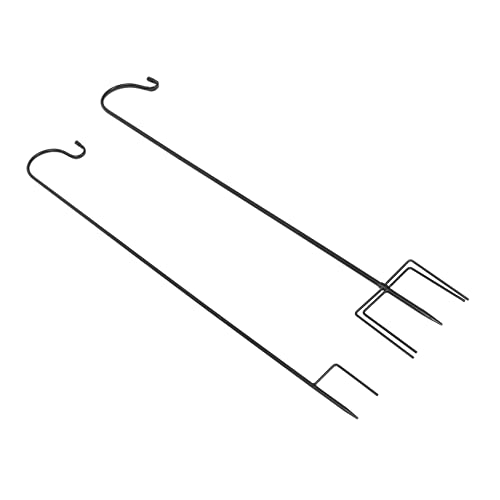 ifundom 2 Stück Robuste Gartenhaken Eisen Wetterfeste Bodenstecker für Laternen und Dekoration im Freien Schwarz und Höhe Rostfrei und von ifundom