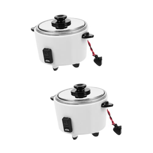 ifundom 2 Stück Simulation Reiskocher Mini-reiskocher Miniaturspielzeug Winzig Ornament Puppe Vorgeben Reiskocher Mini-Foto-Requisite Kleiner Reiskocher Metall von ifundom